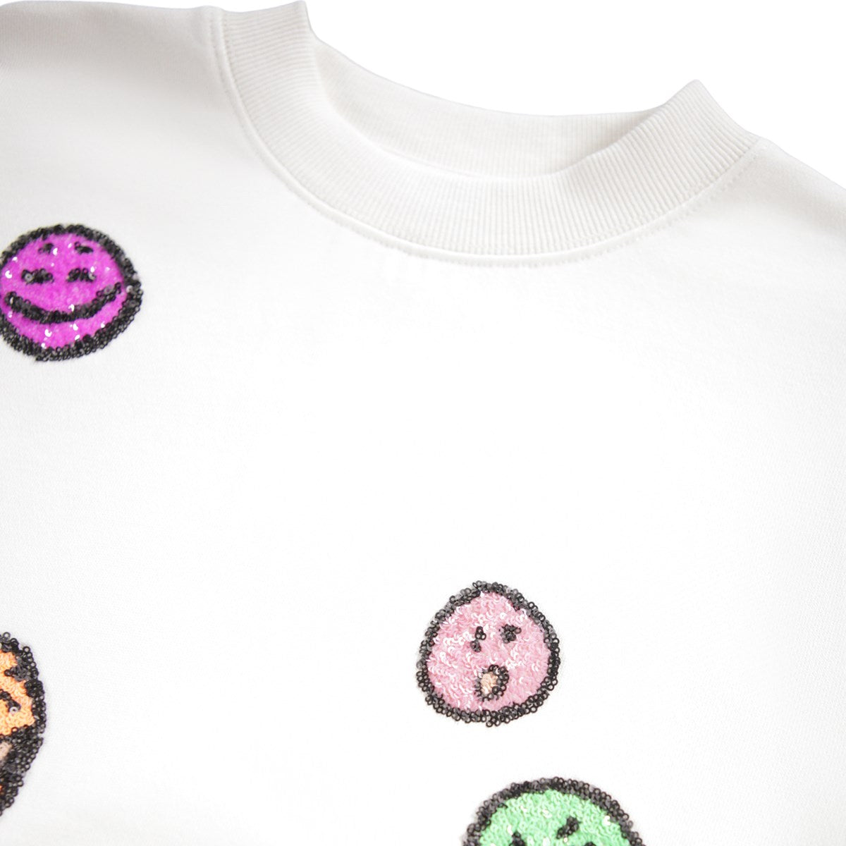 Marge Emoji Sequin Buttercream Sweatshirt