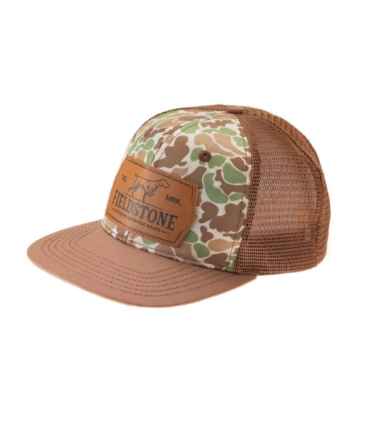 Youth Old School Brown Bill Hat, Camo