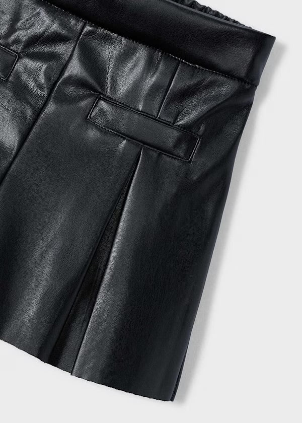 Black Leatherette Shorts