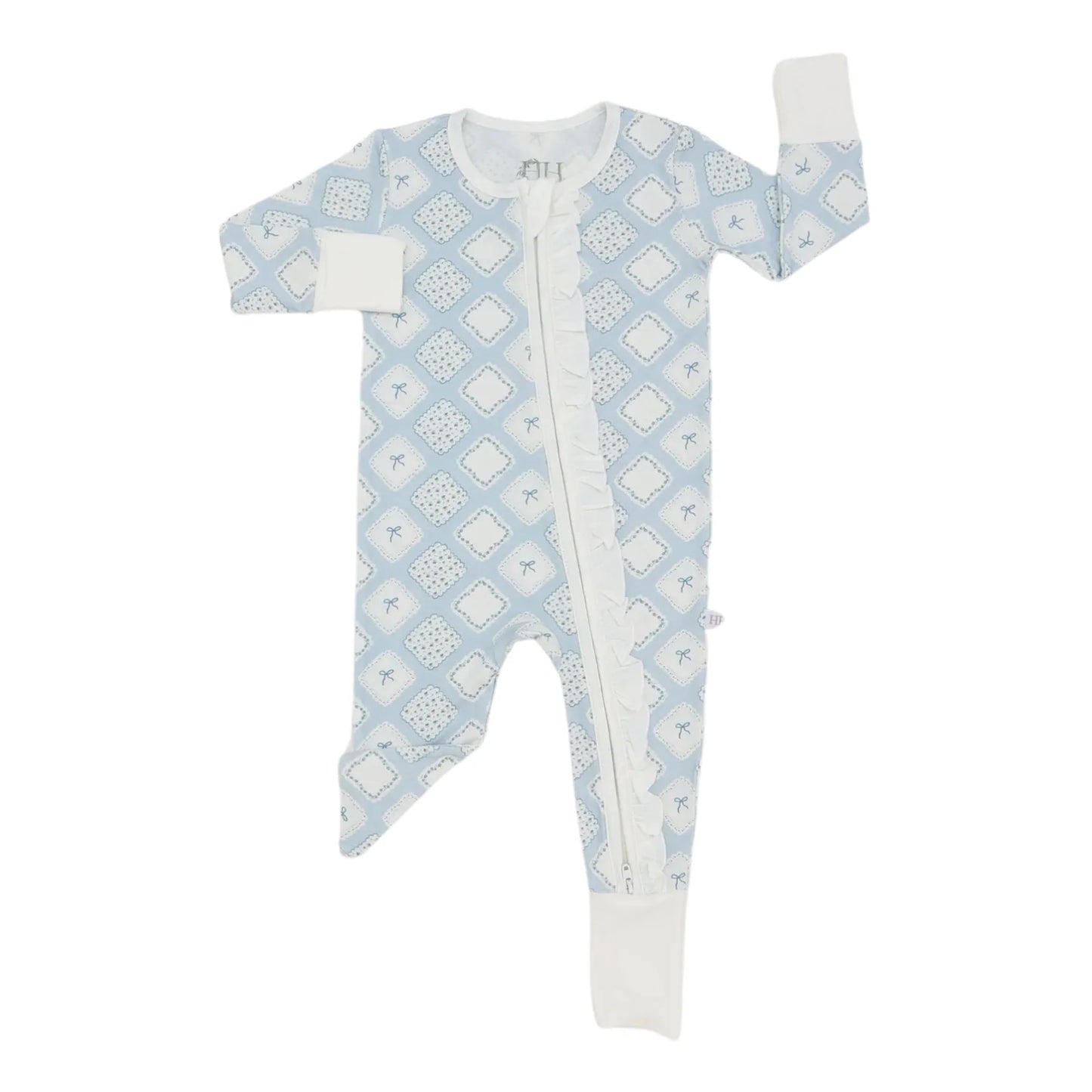 Quilted Bow Patch Convertible Footie