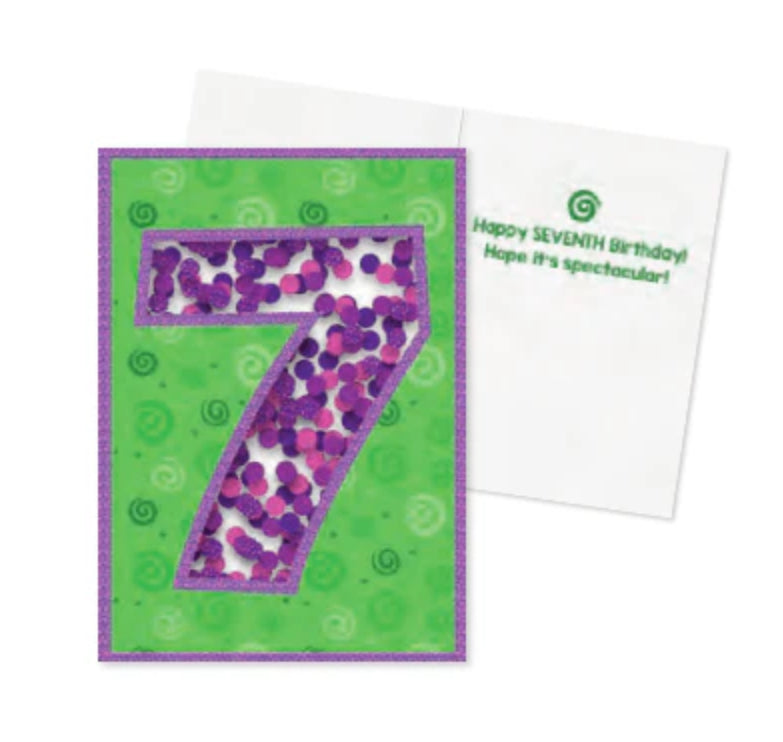 Age 7 Confetti Card