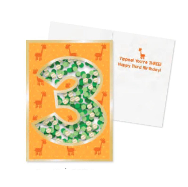 Age 3 Confetti Card