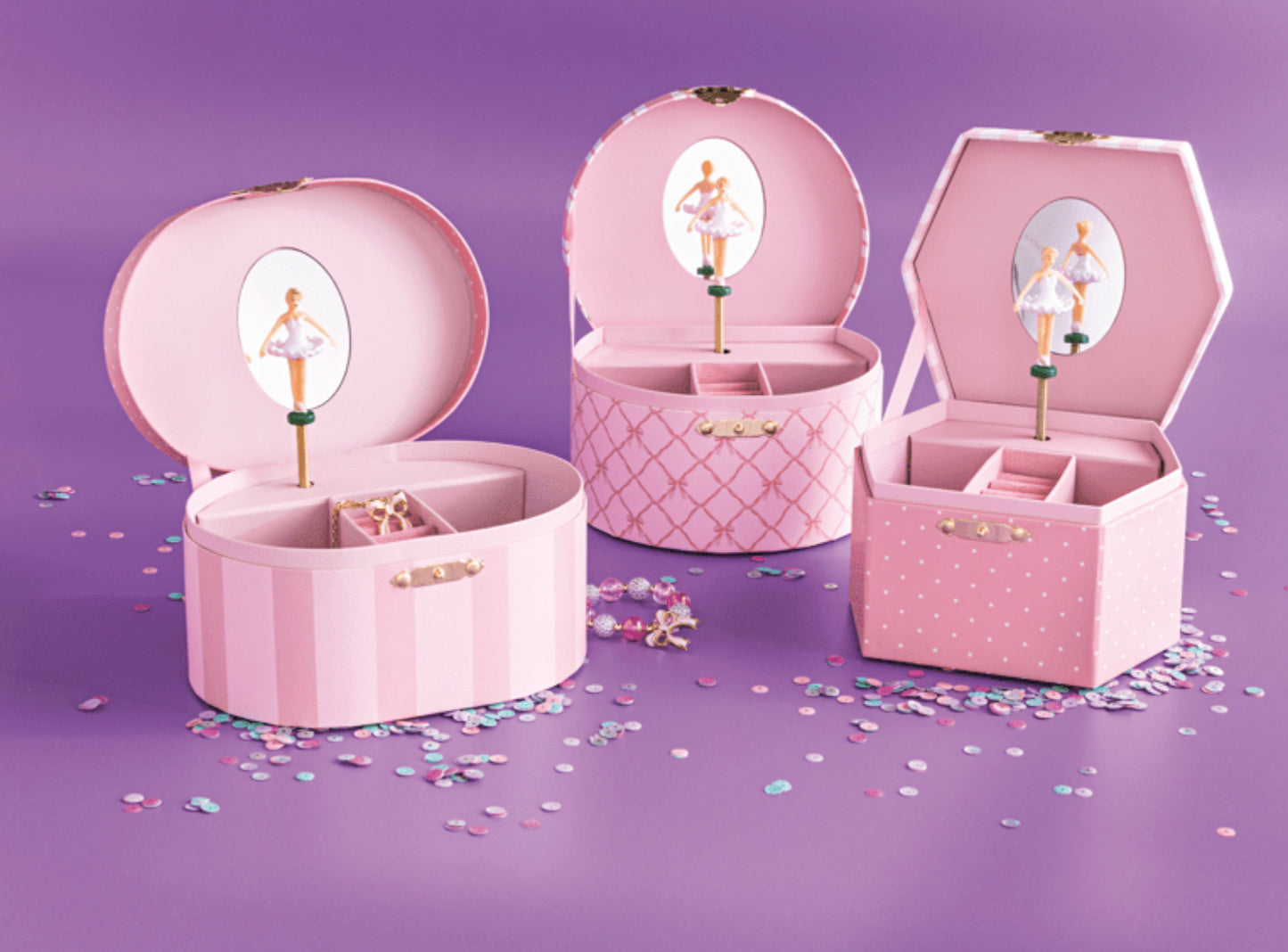 Three Ballerina Jewelry Box