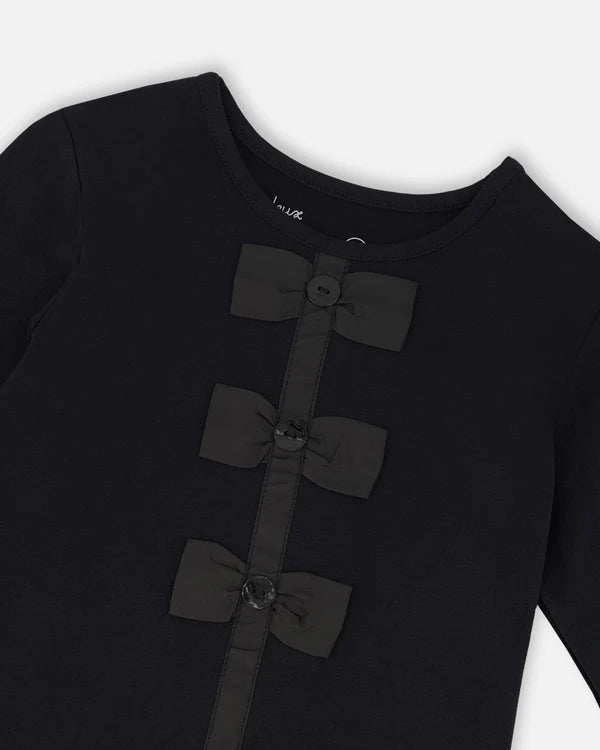 Organic Cotton Bow Black Tee
