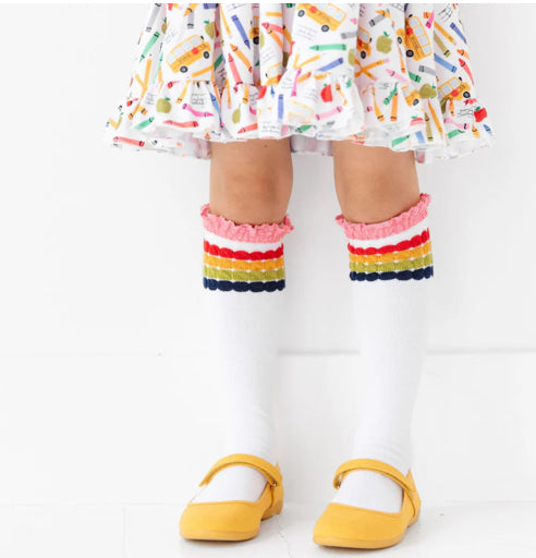 Primary Stripped Knee High Socks