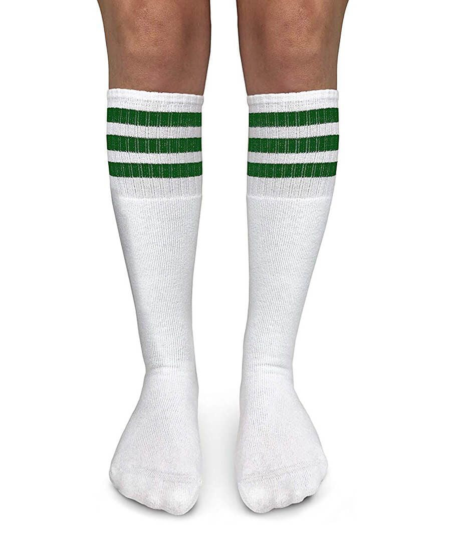 Green Stripe Tube Socks