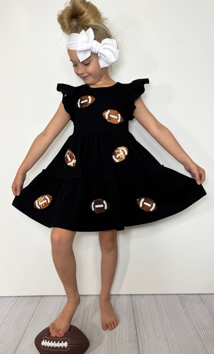 Black Sequin Football Dress