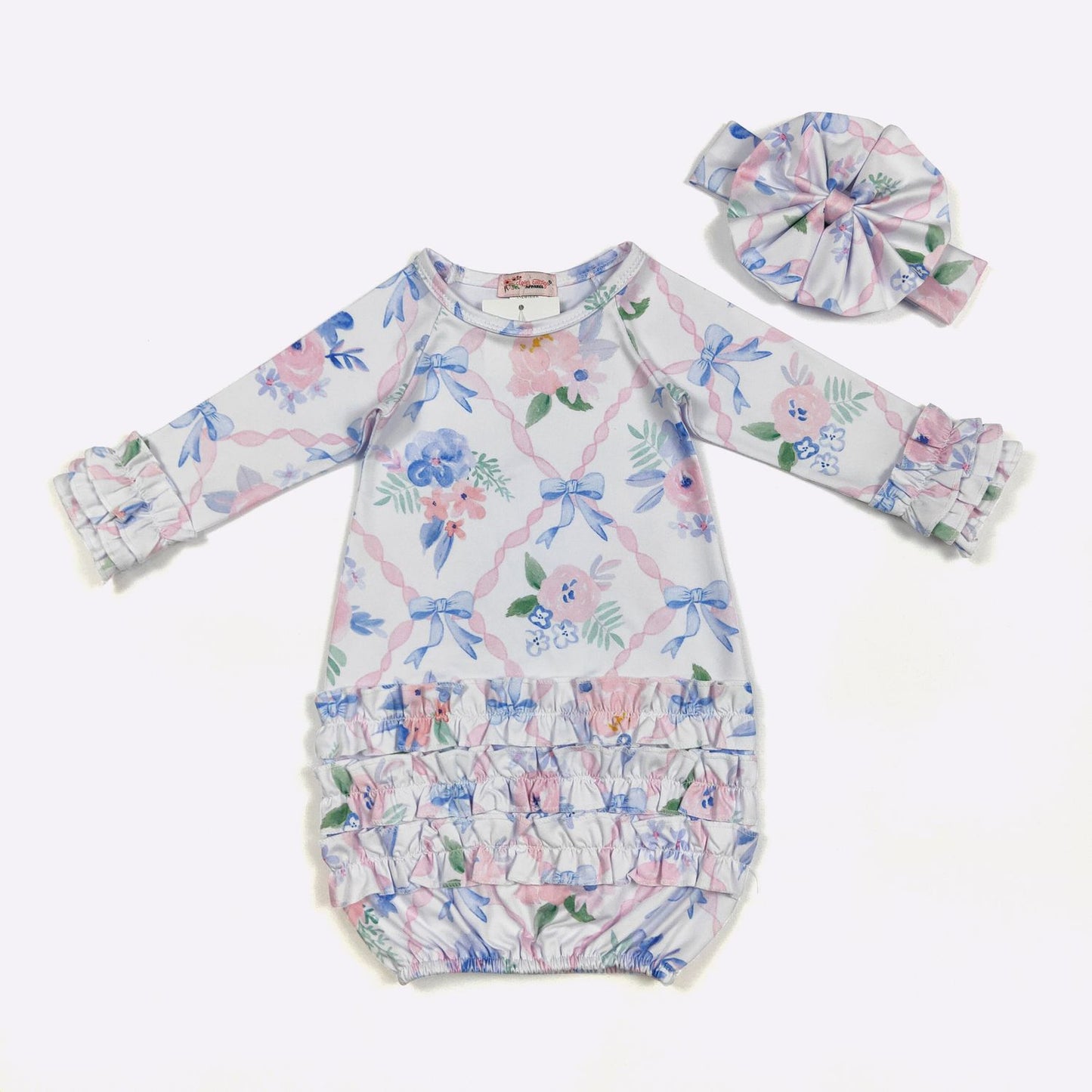 Shabby Chic Trellis Baby Gown