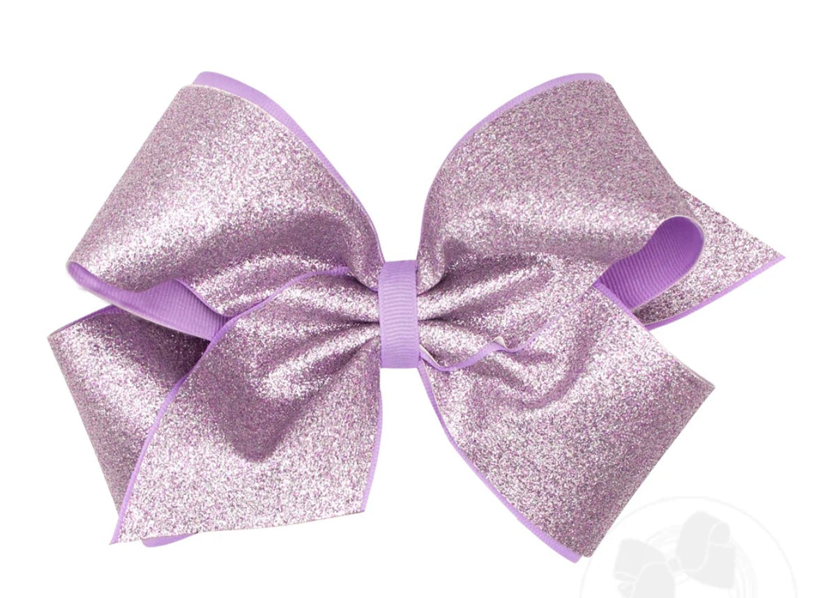 Large LT Orchid Glitter Bow
