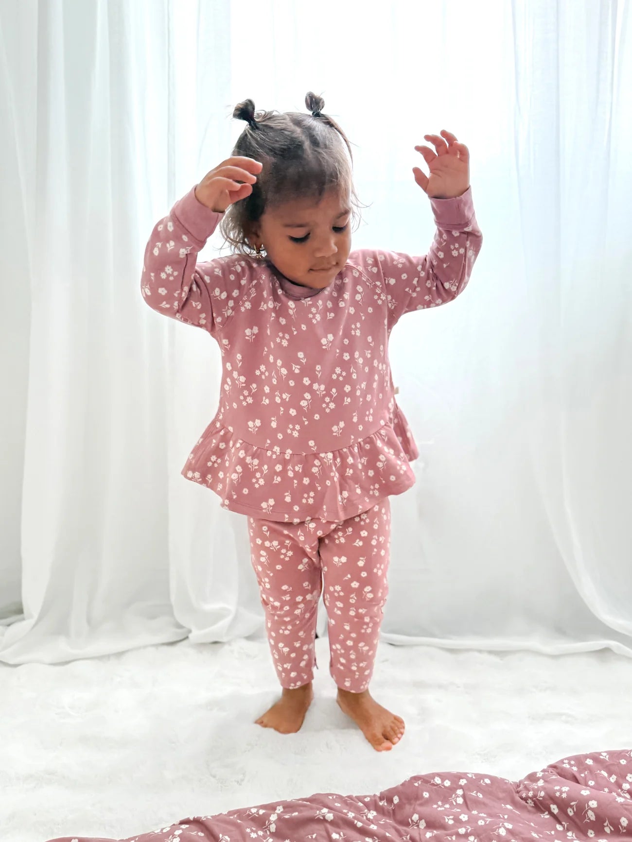 Mini Floral Ruffled Sweatsuit