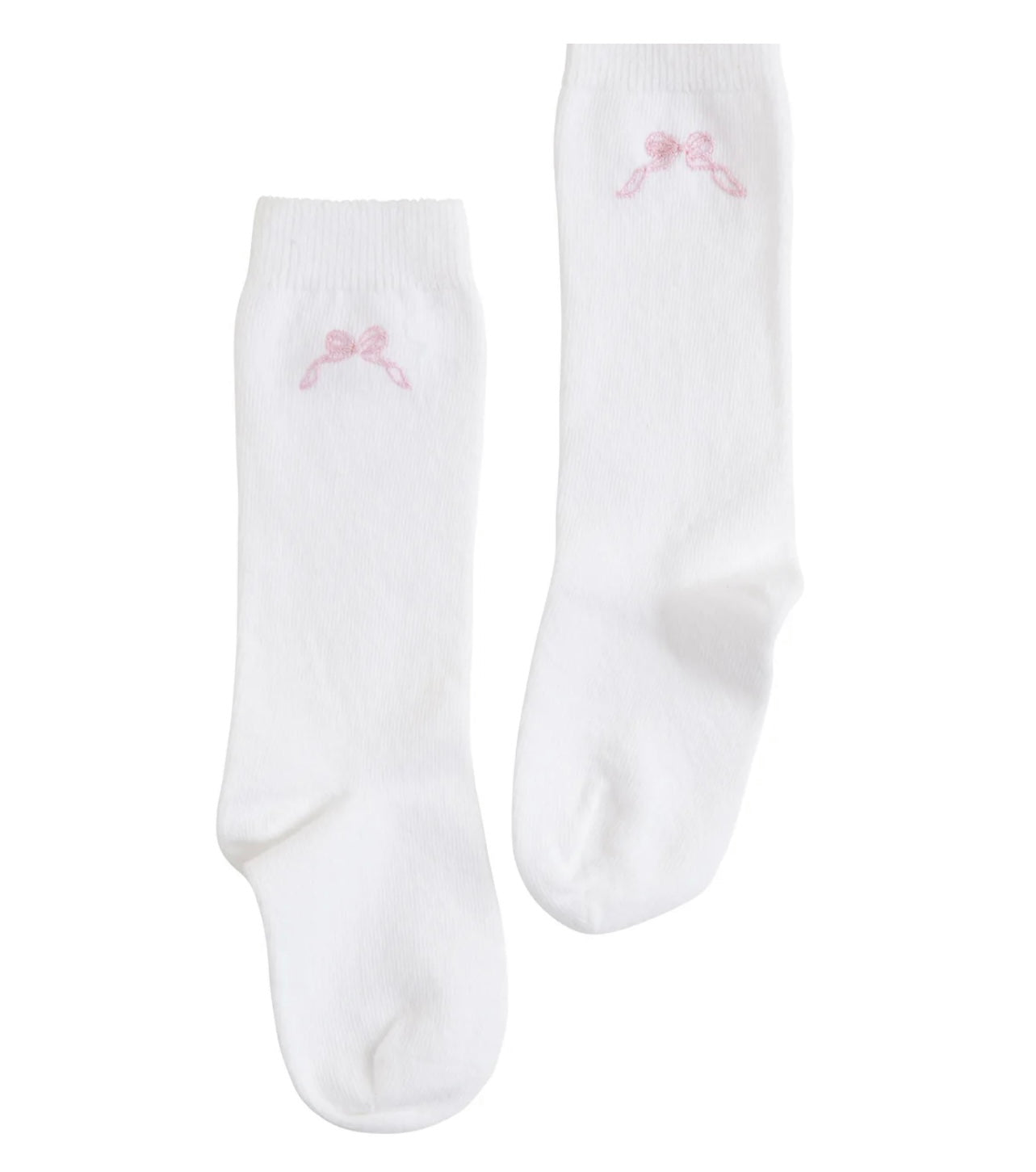Pink Bow White Knee Socks
