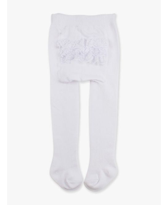 White Footed RuffleButt Tights
