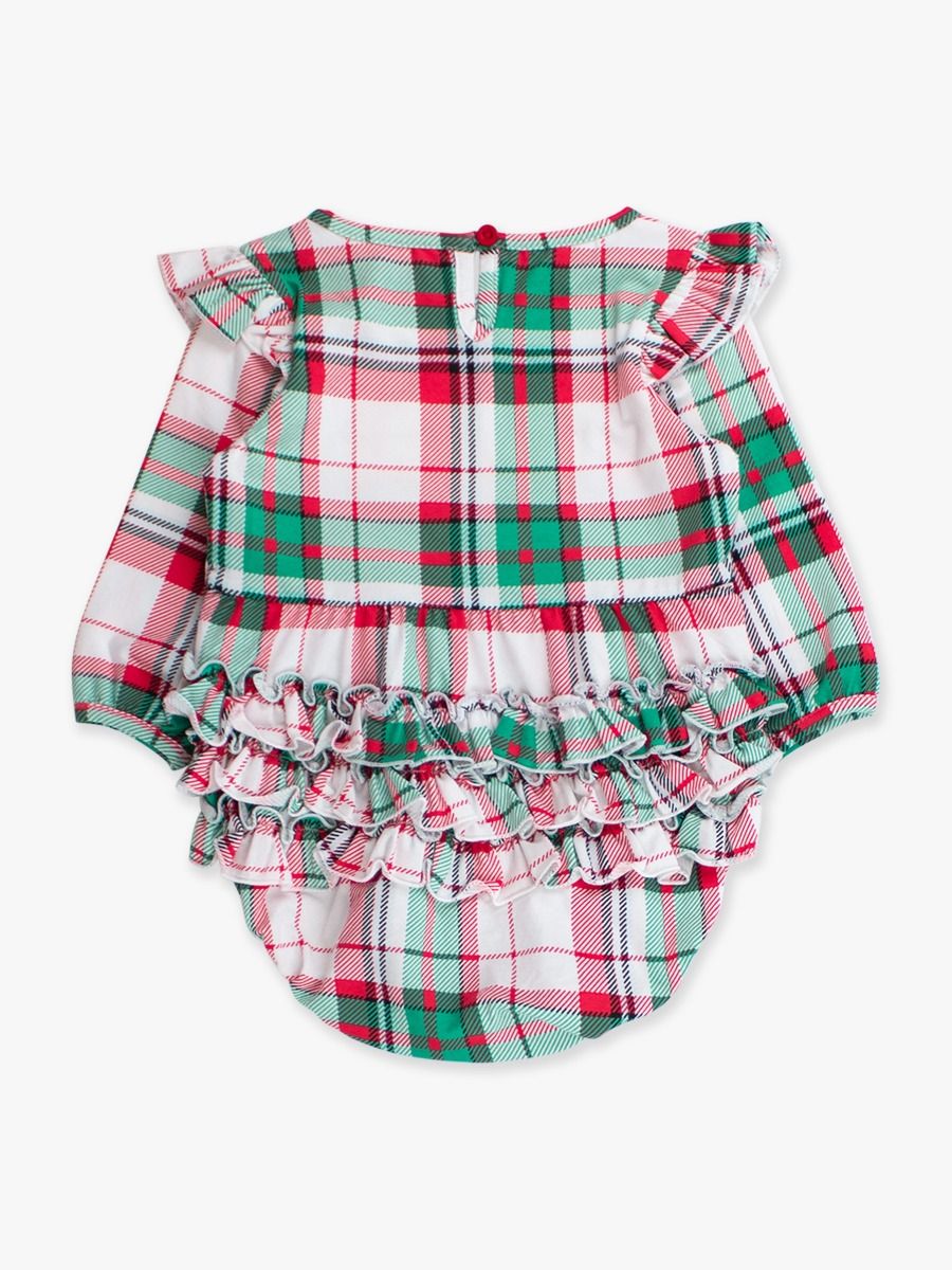 Dashing Dreams Plaid Flutter Bubble Romper