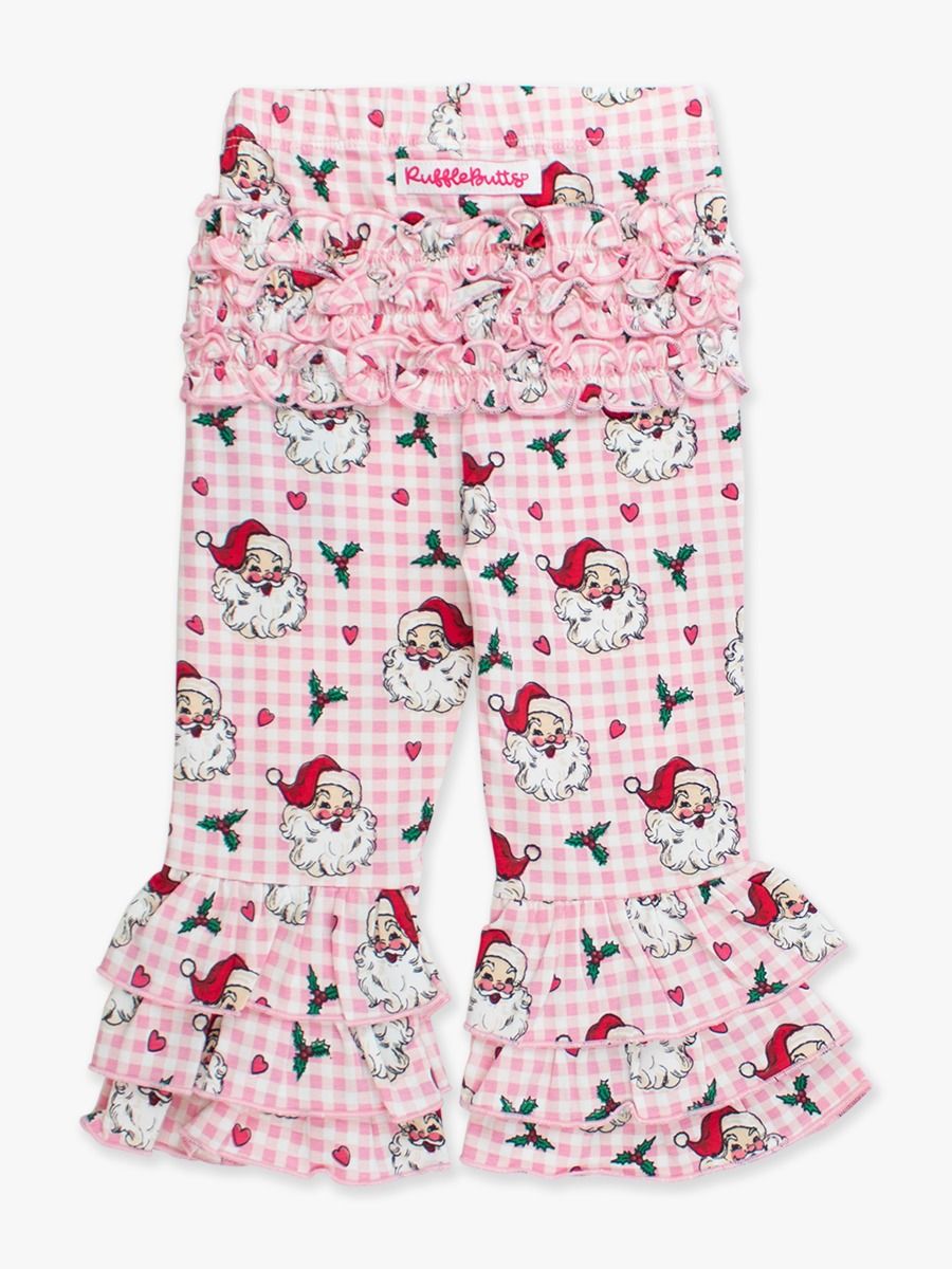 Pink Dear Santa Ruffle Flare Pants