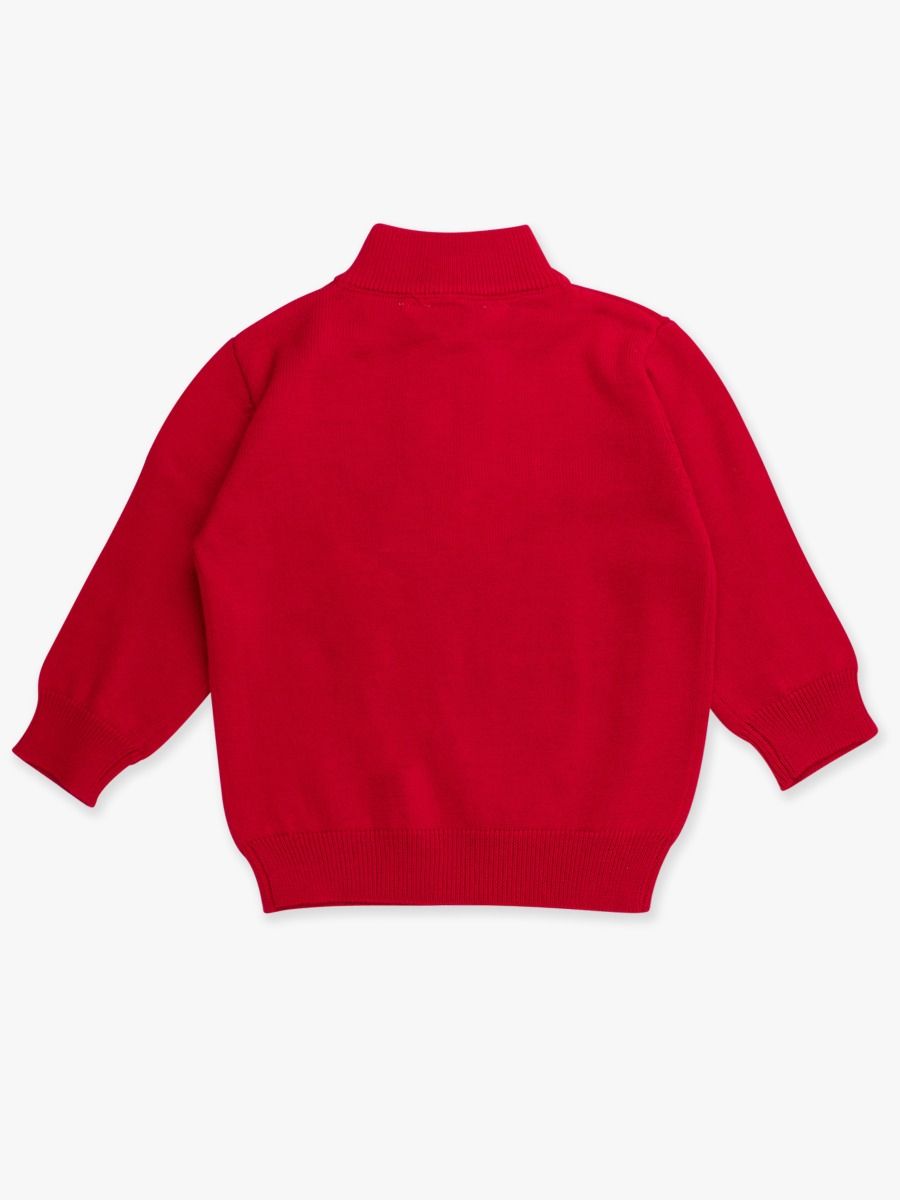 Red Quarter Zip Sweater