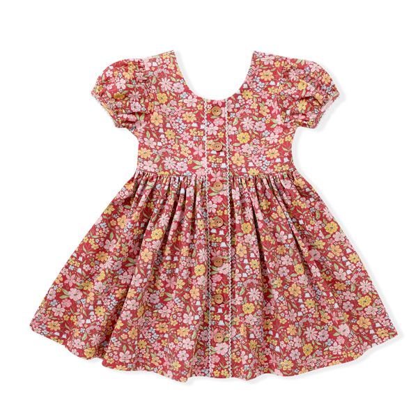 Burnt Orange Harvest Floral Dress