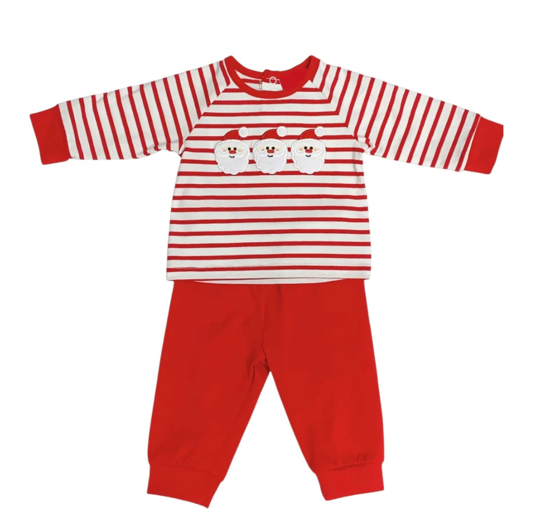 Santa Applique Boys Jogger Set