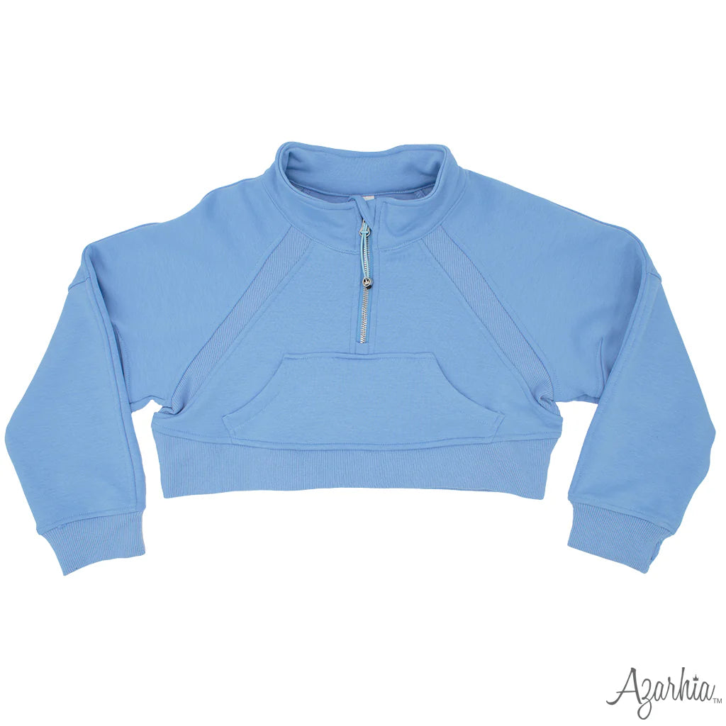 Light Blue Oversized Cropped Sweatshirt