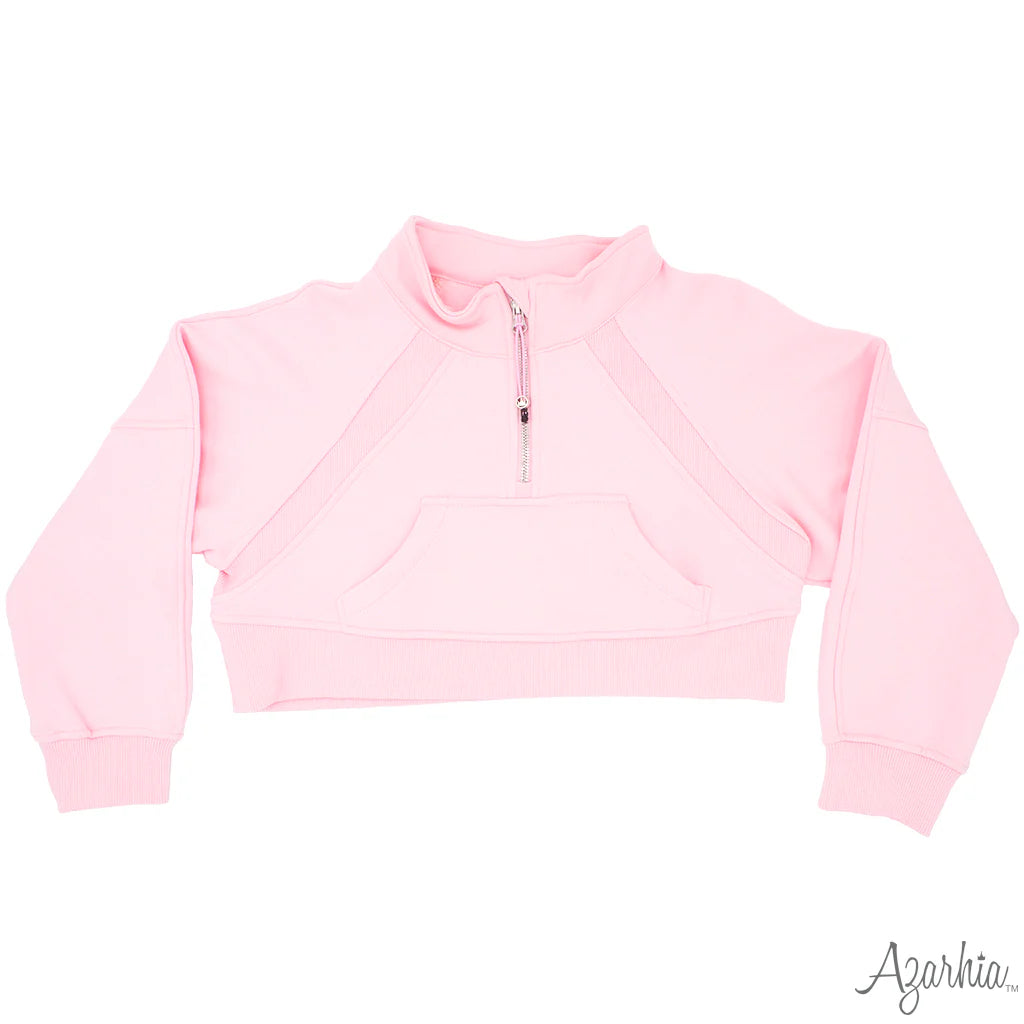 Light Pink Oversized Cropped Sweatshirt
