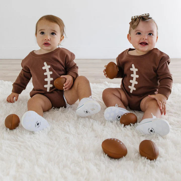 Football Lace Patch Bubble Romper