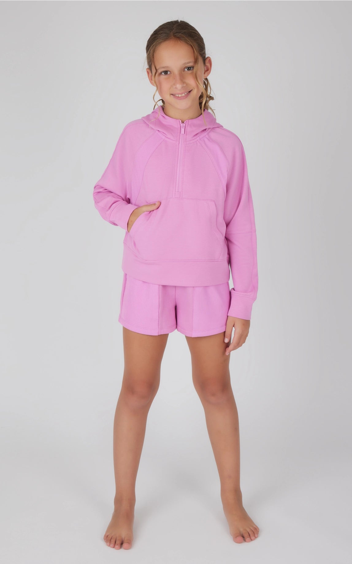 Cyclamen Half Zip Hoodie & Short Set