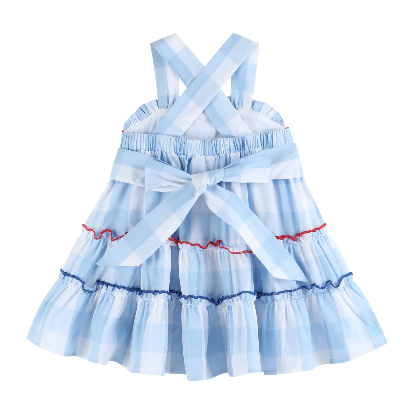 Blue Gingham Layered Dress