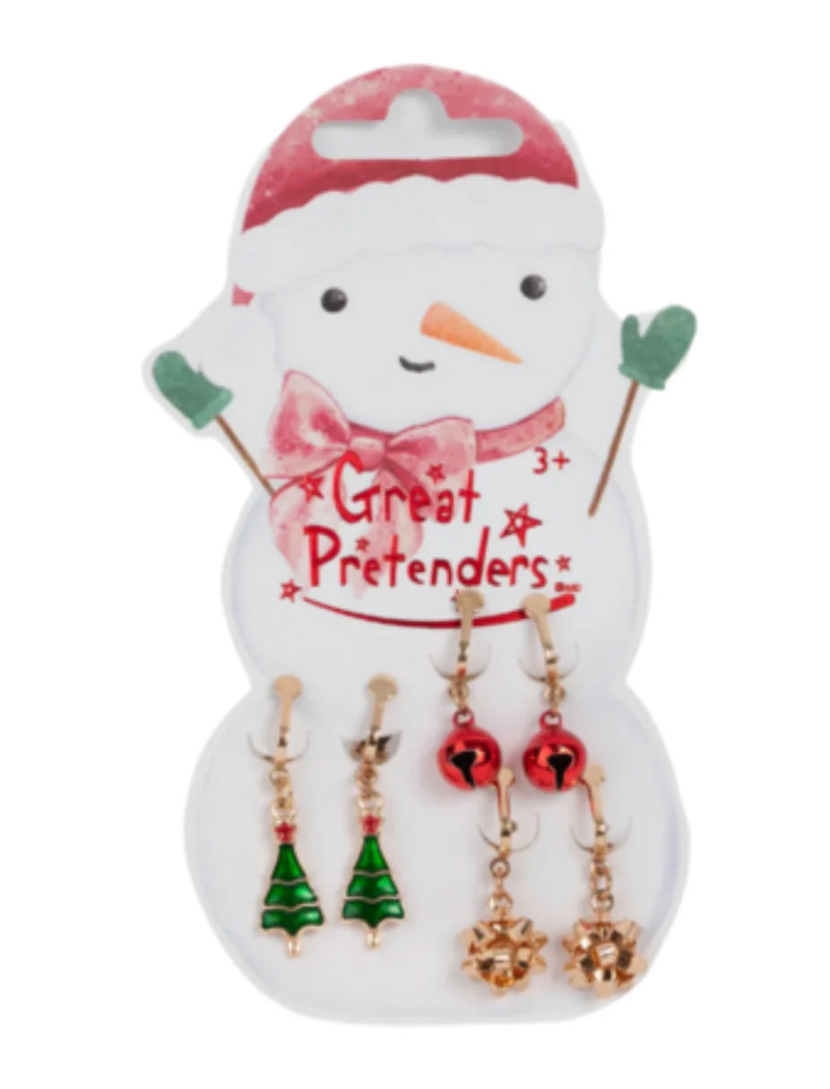 Snowman Clip On Earrings