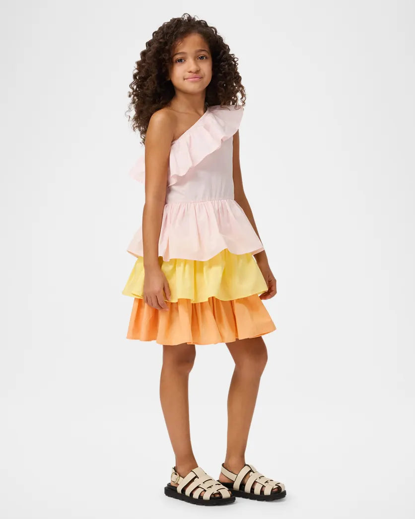 Cora Tiered Tricolor Dress