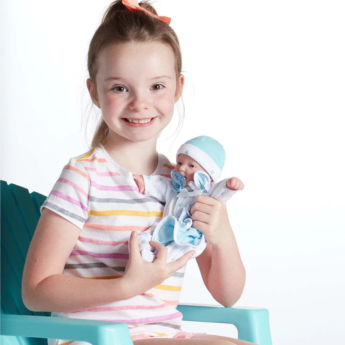 11” Blue Floral Baby Doll