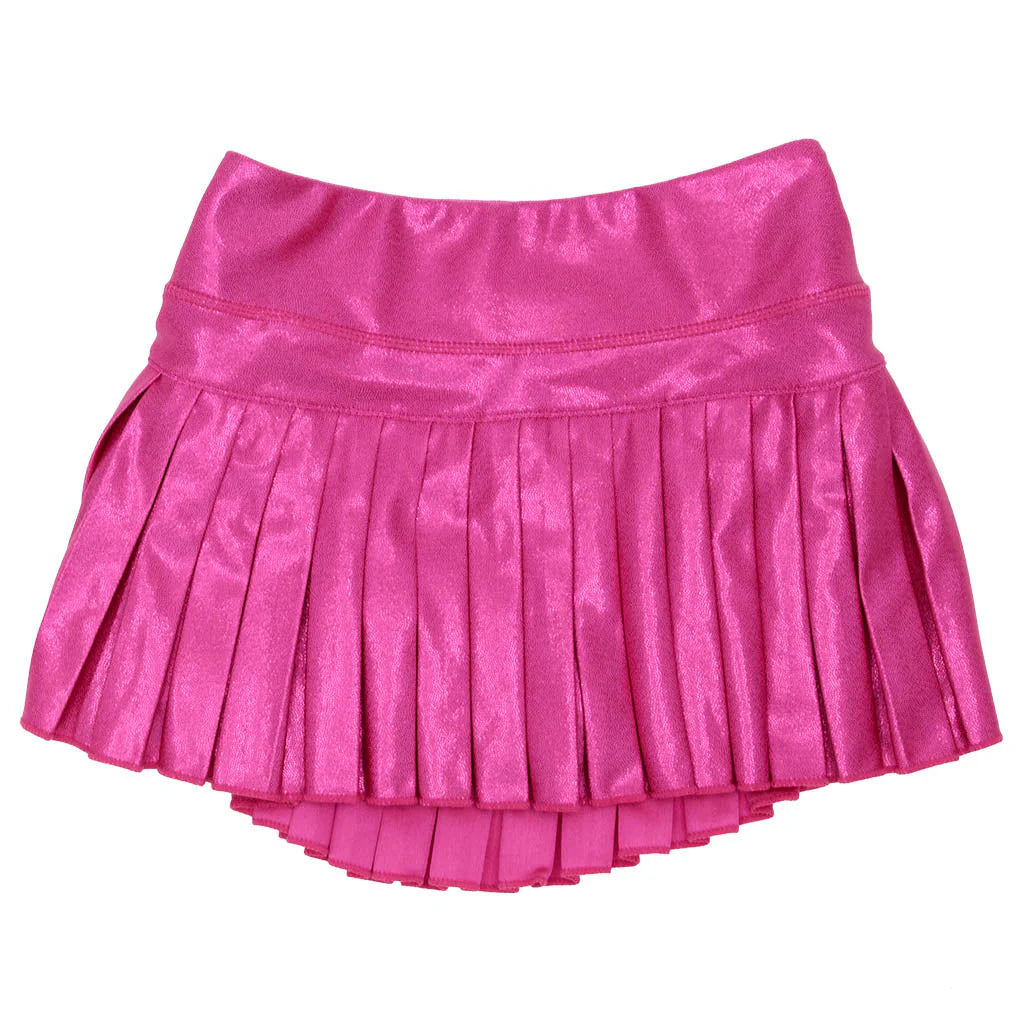 Pleated Skort- Hot Pink Shimmer