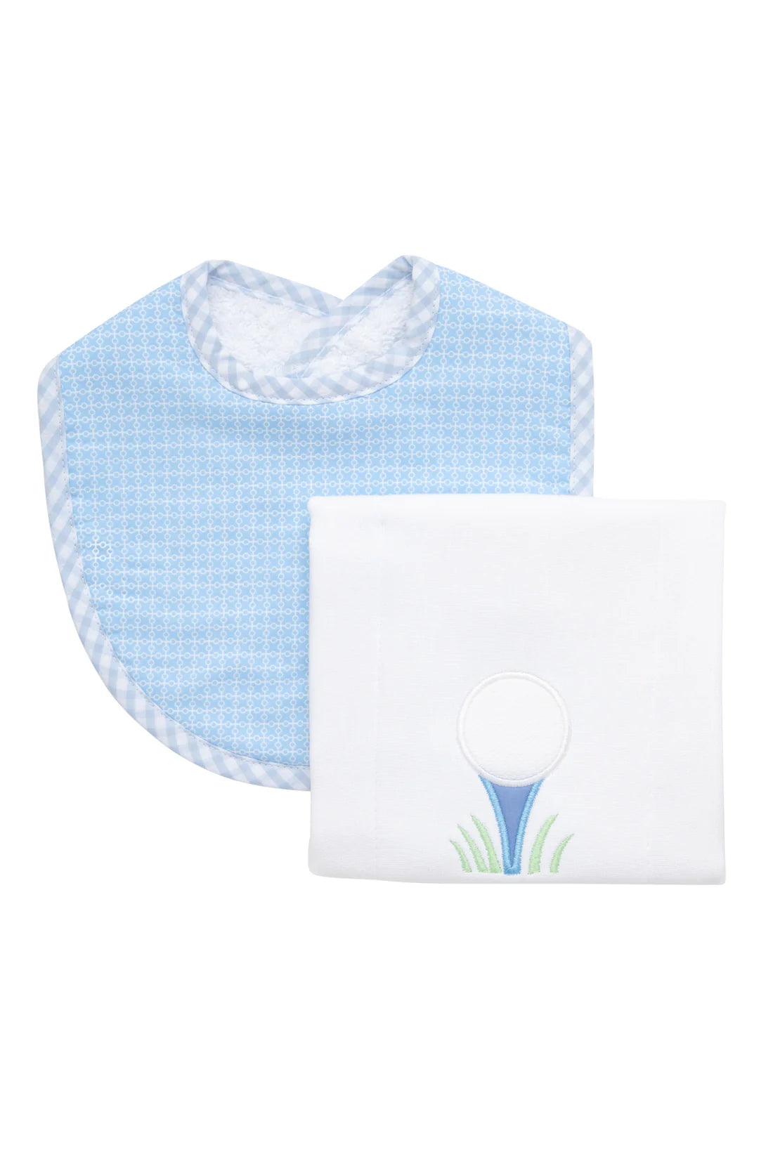 Golf Basic Bib & Burp Boxed Set, Blue