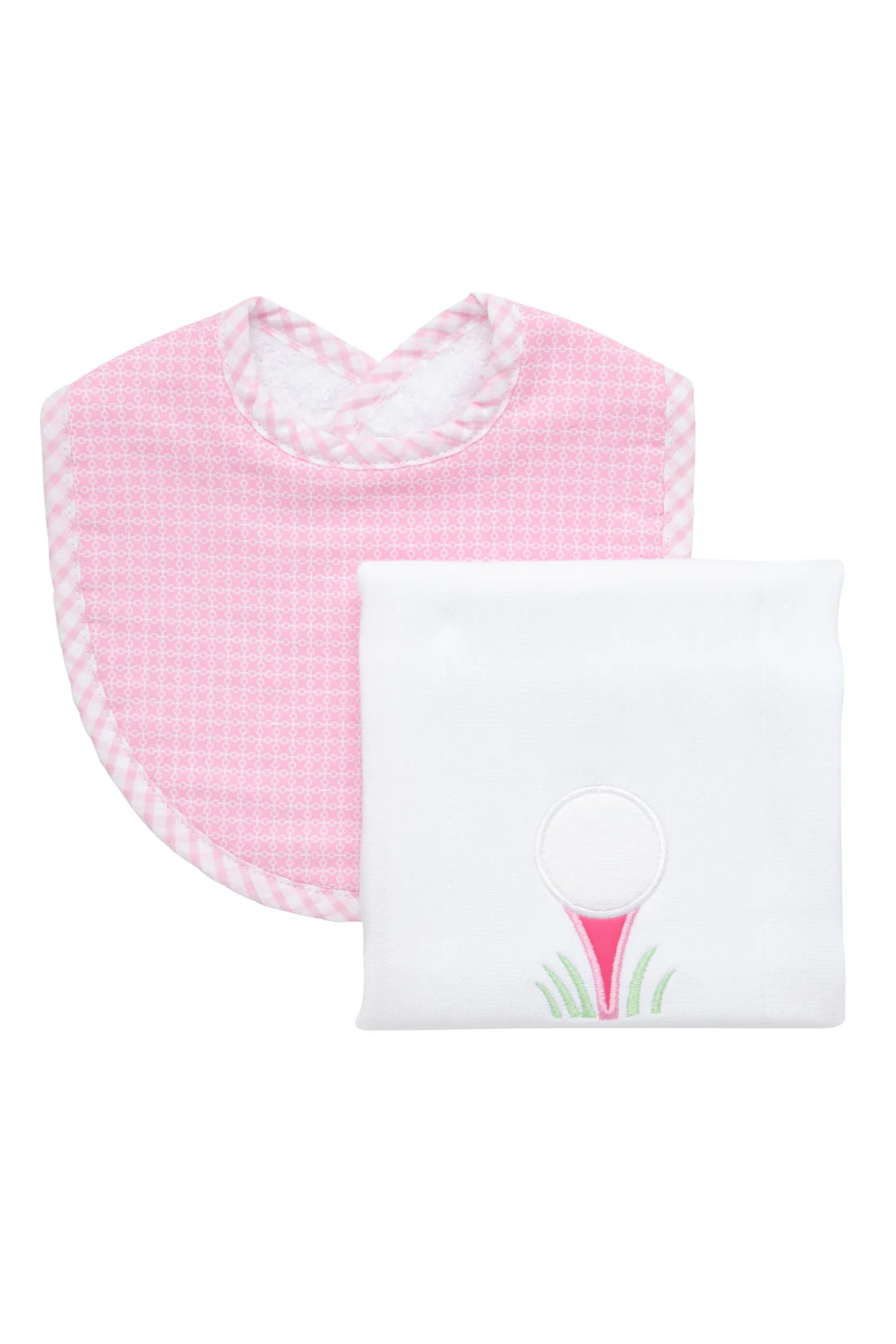 Golf Basic Bib & Burp Boxed Set, Pink