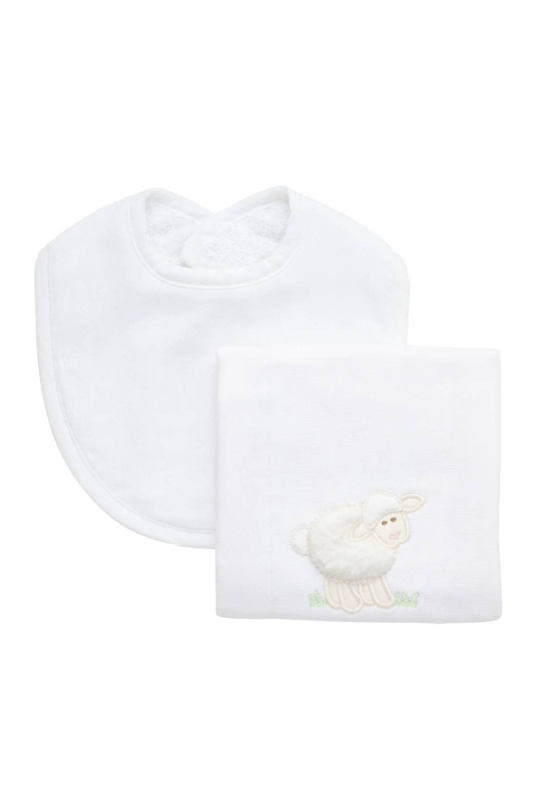 Lamb Basic Bib & Burp Boxed Set, White