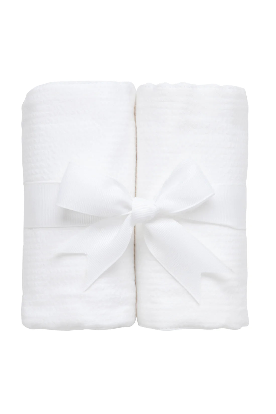 White Seersucker Stripe Set of Two Burps