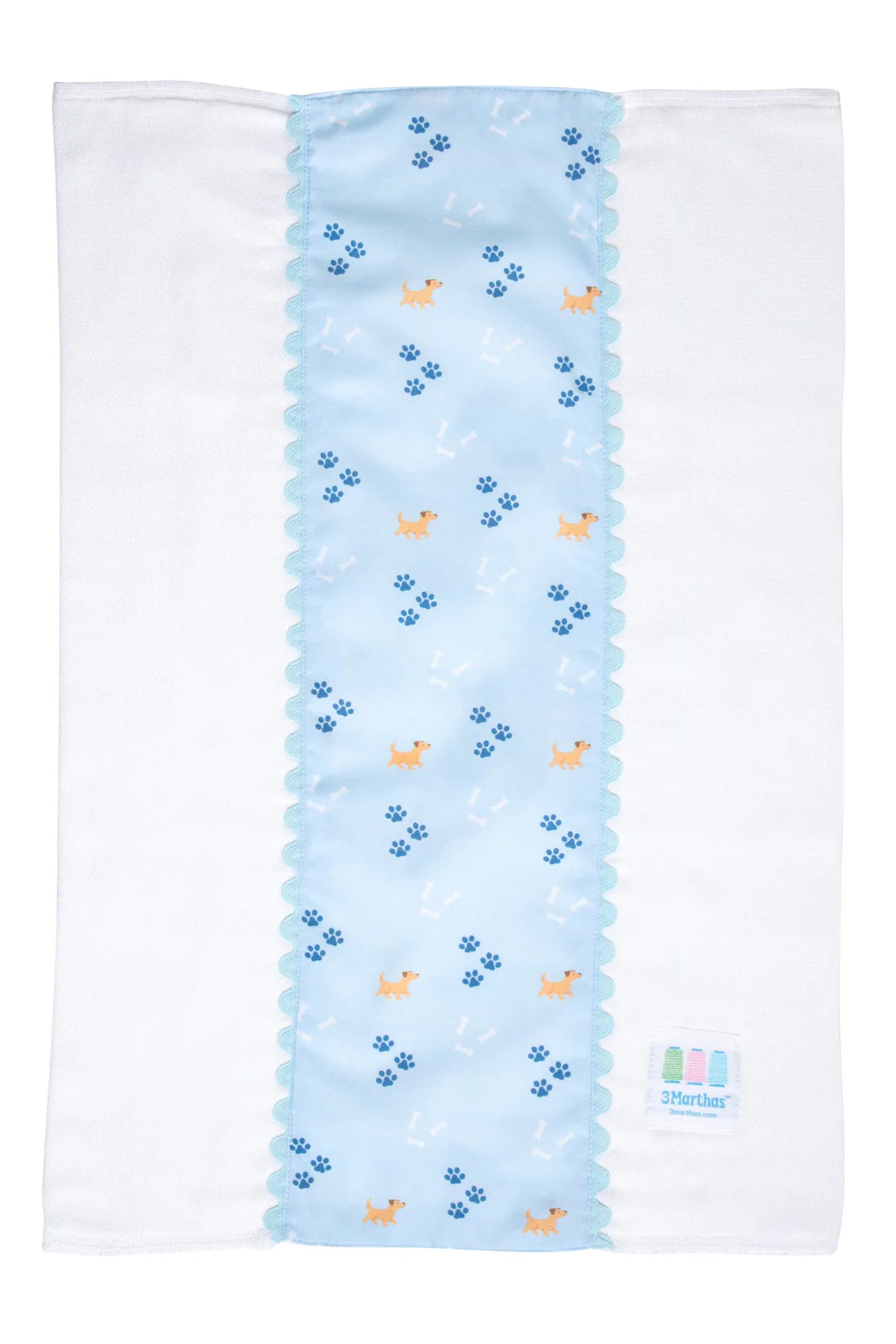 Puppy Fancy Fabric Burp, Blue