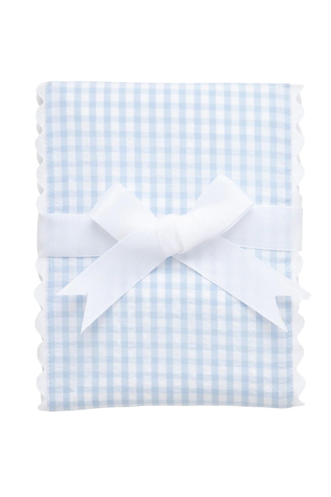 Big Check Fancy Fabric Burp Blue