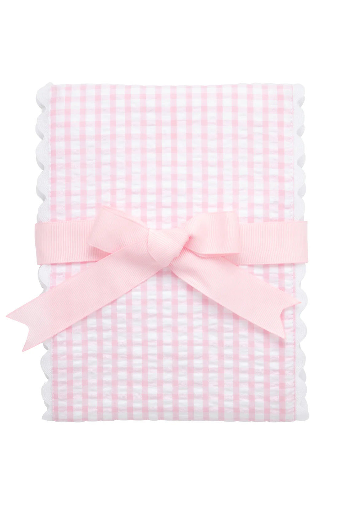 Big Check Fancy Fabric Burp Pink