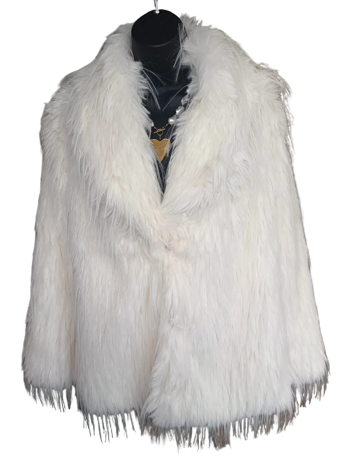 Cream Faux Fur Coat