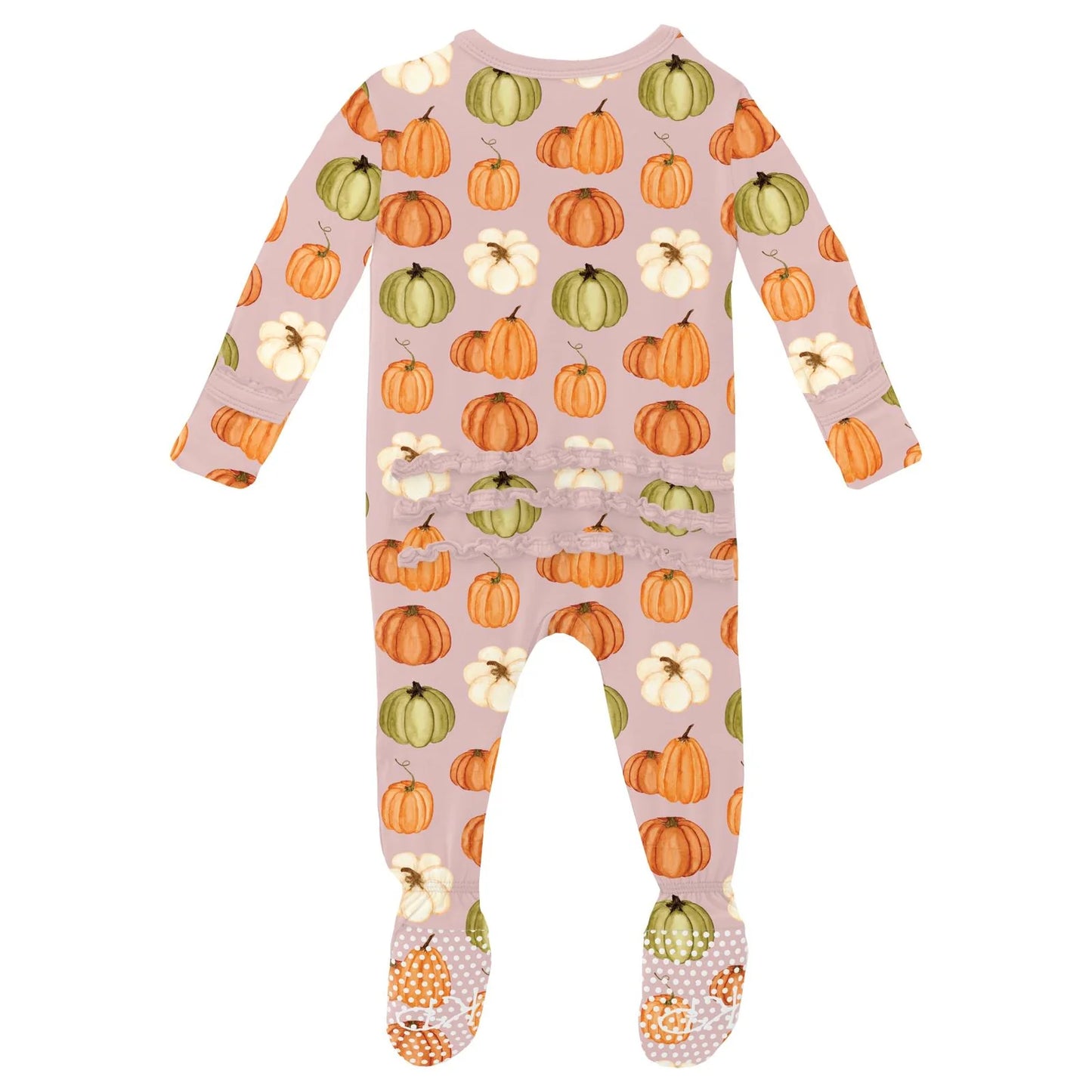 Baby Rose Pumpkin Patch Ruffle Footie