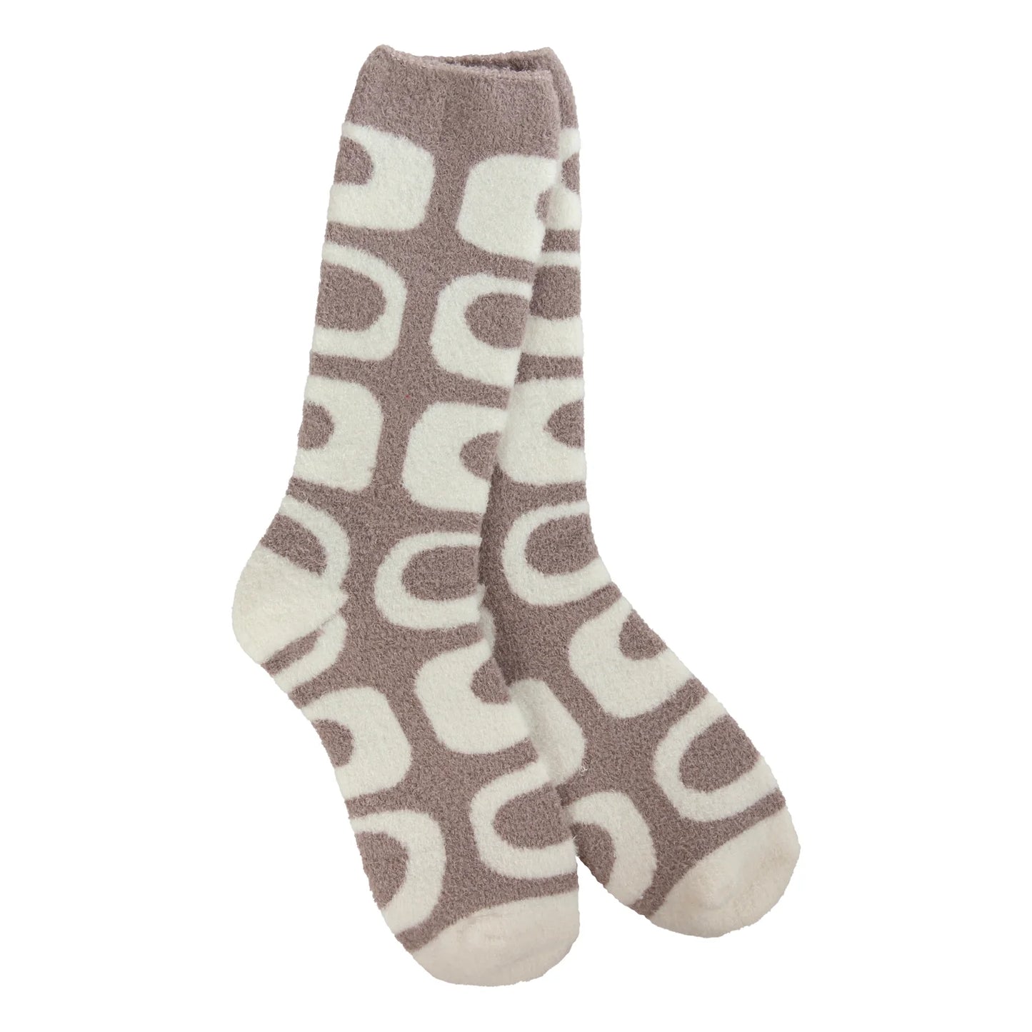 Cream Oval Fuzzy Socks