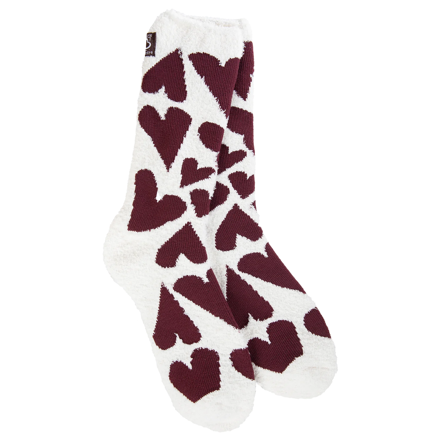 Chocolate Hearts Fuzzy Socks