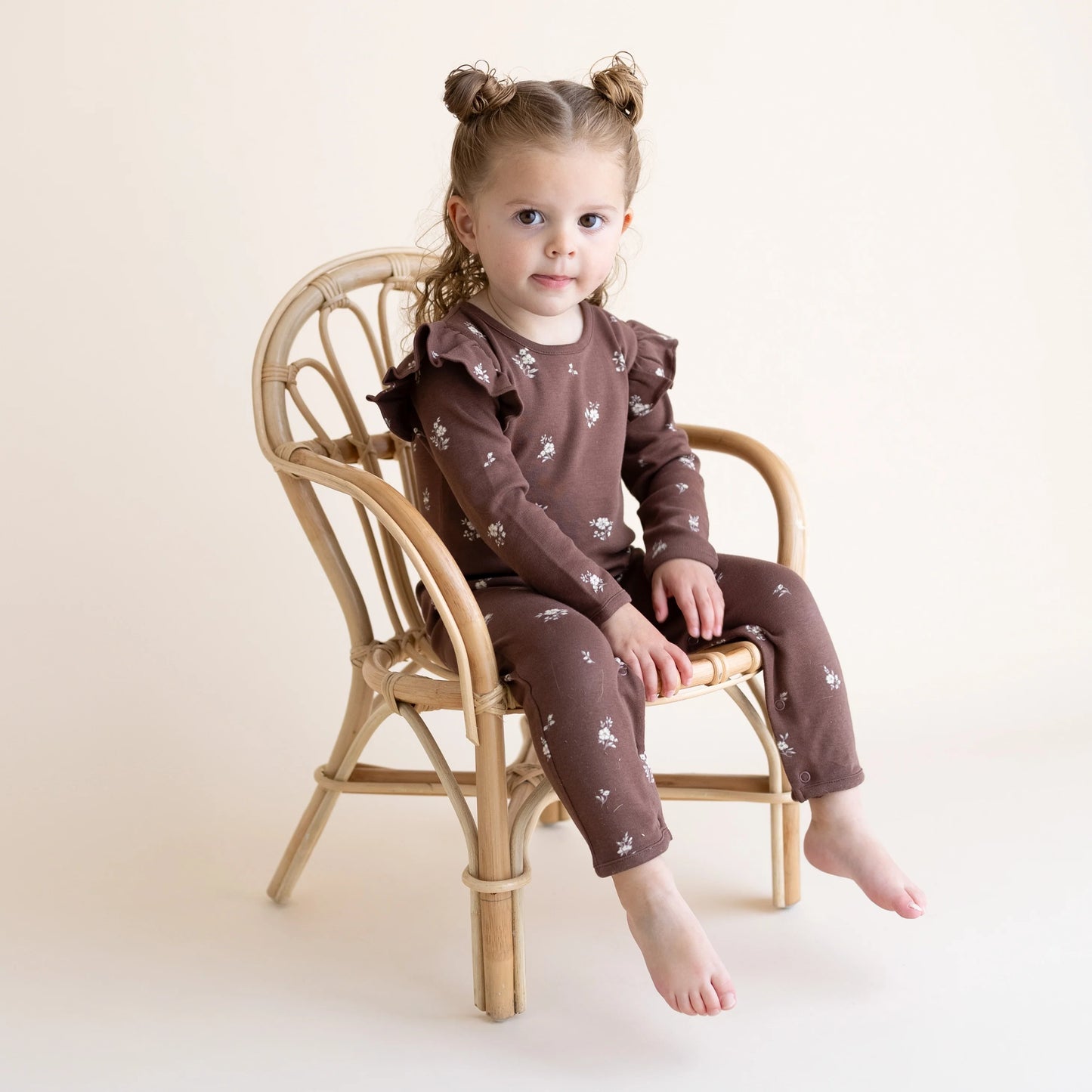 Organic Ruffle Full Sleeve Romper Birch