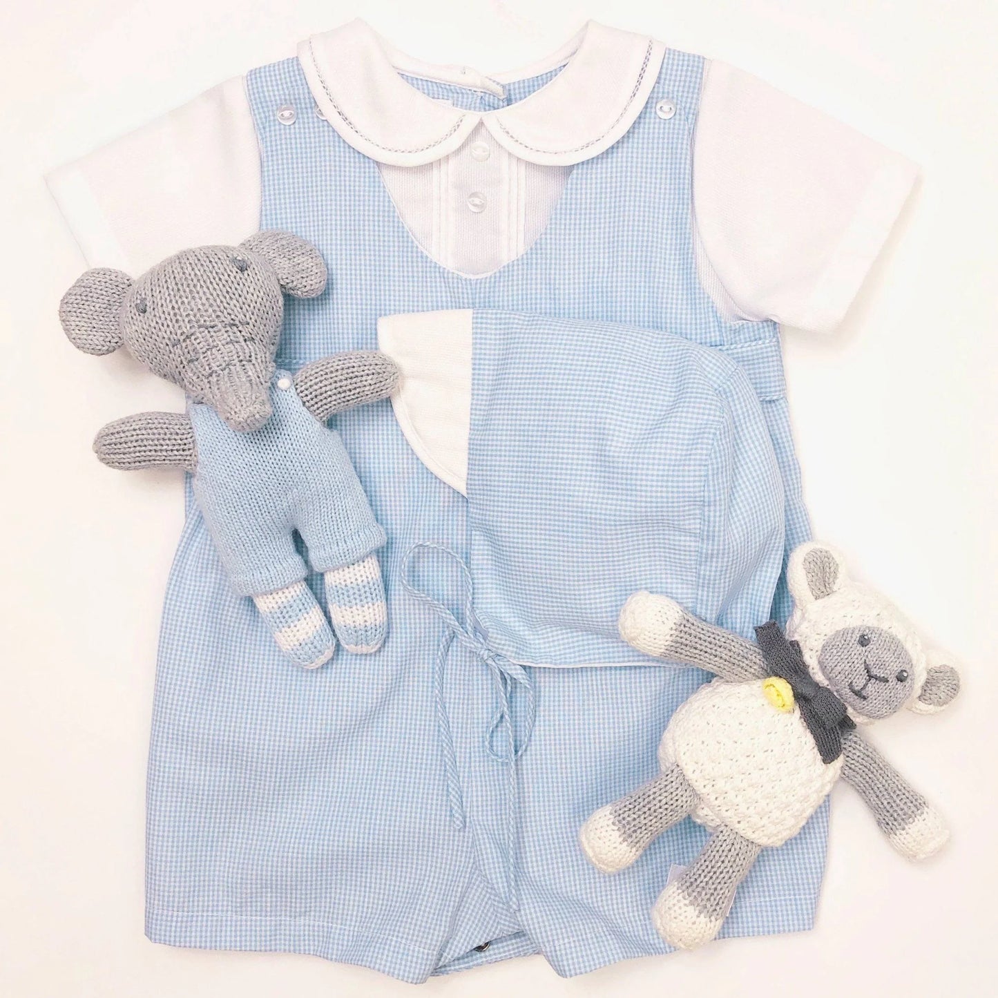 Romper with Side Tabs and Hat