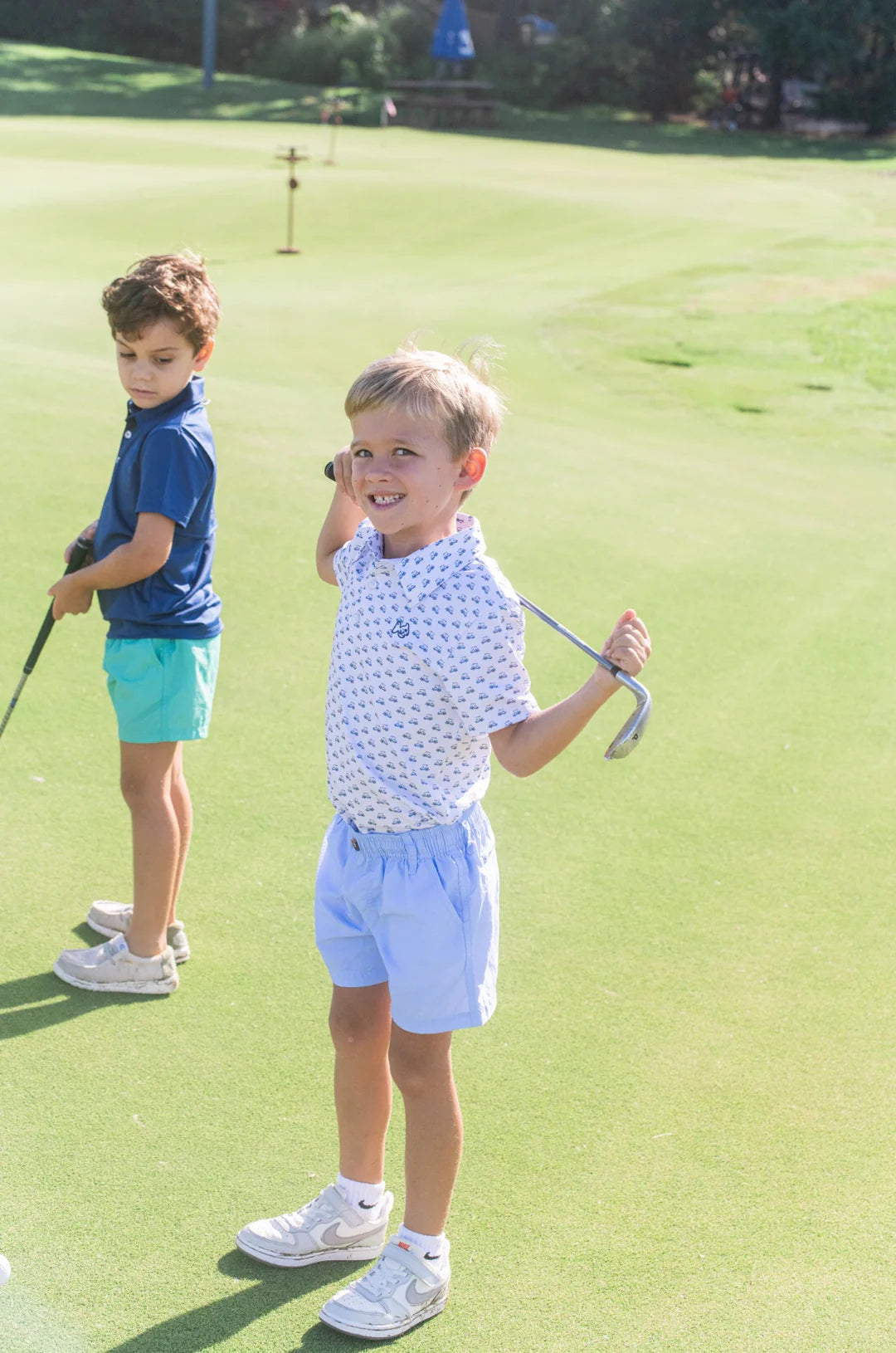 Golf Cart Print Performance Polo