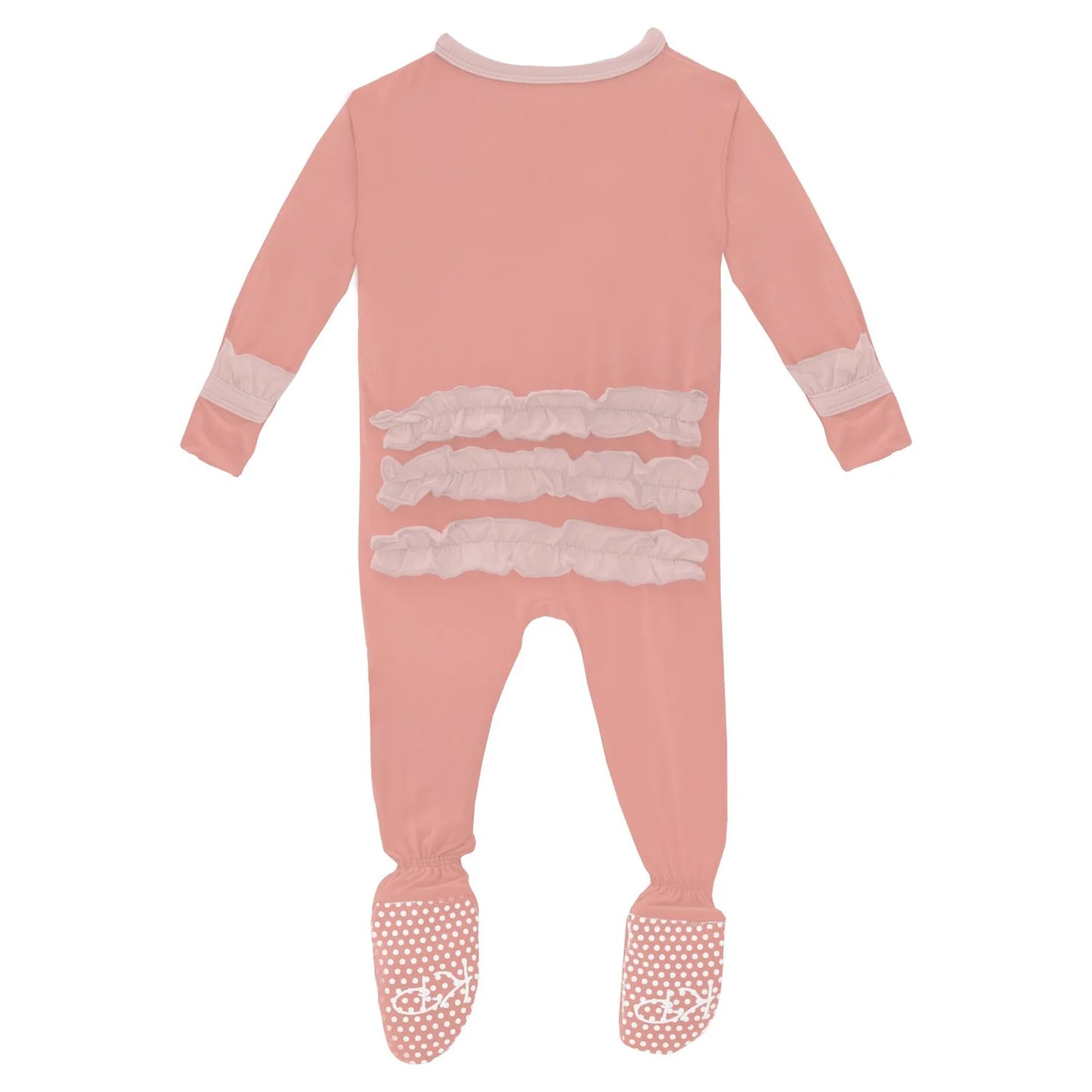 Blush W Baby Rose Ruffled Footie