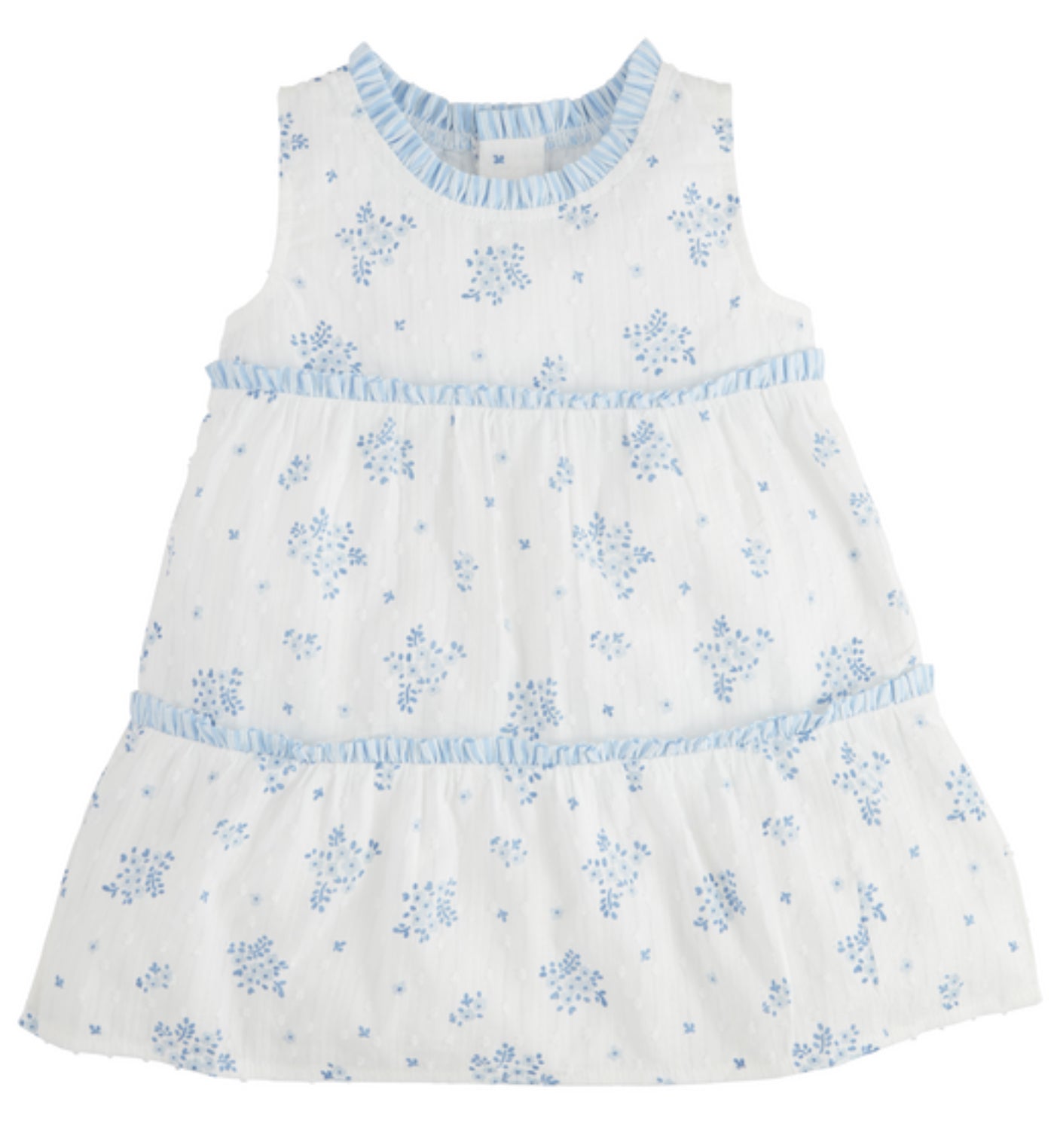 Blue Floral Tiered Dress