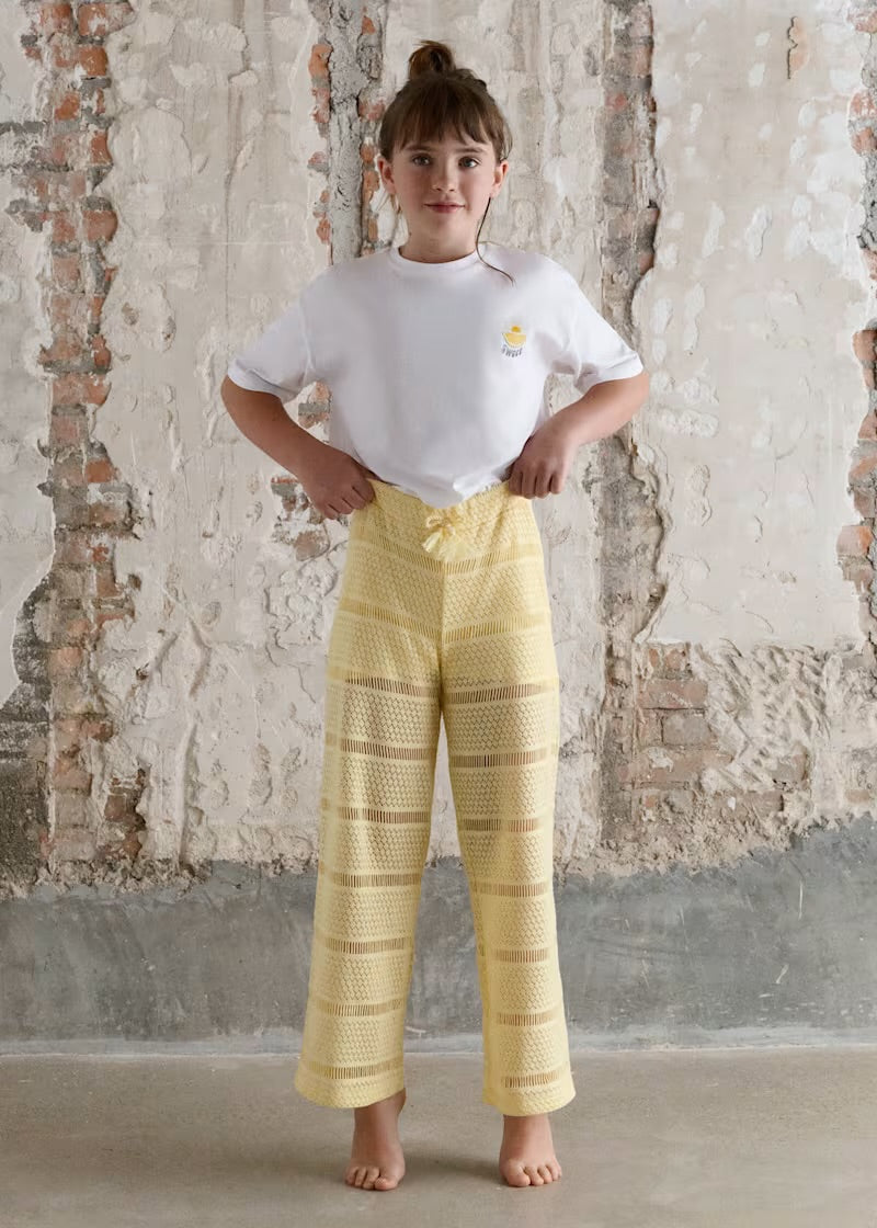 Yellow Crochet Pants