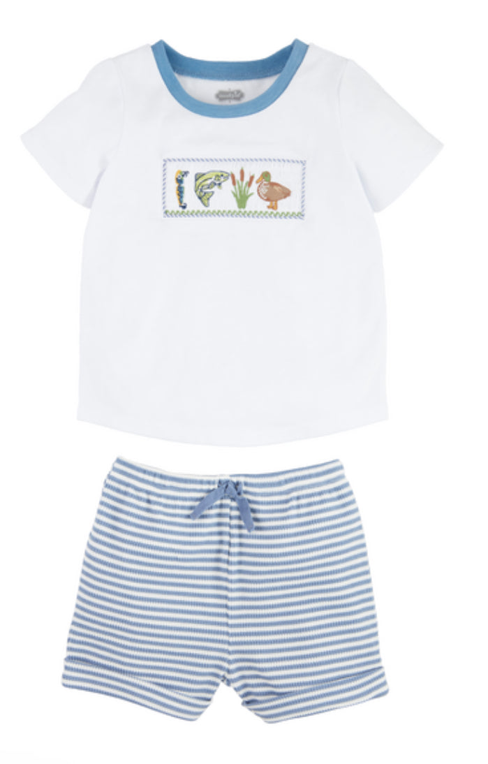 Fishing Smocked Short Set