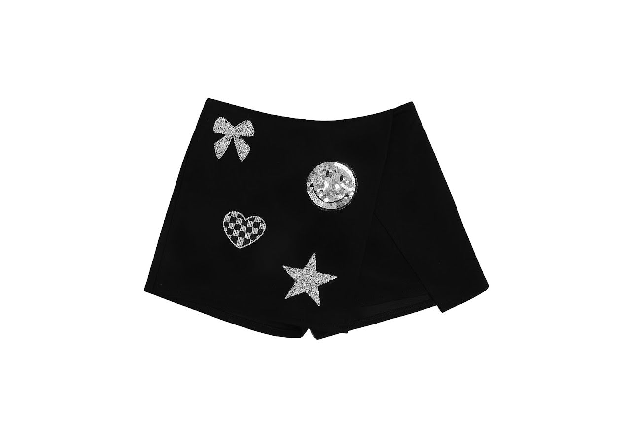 Patch Black Skort