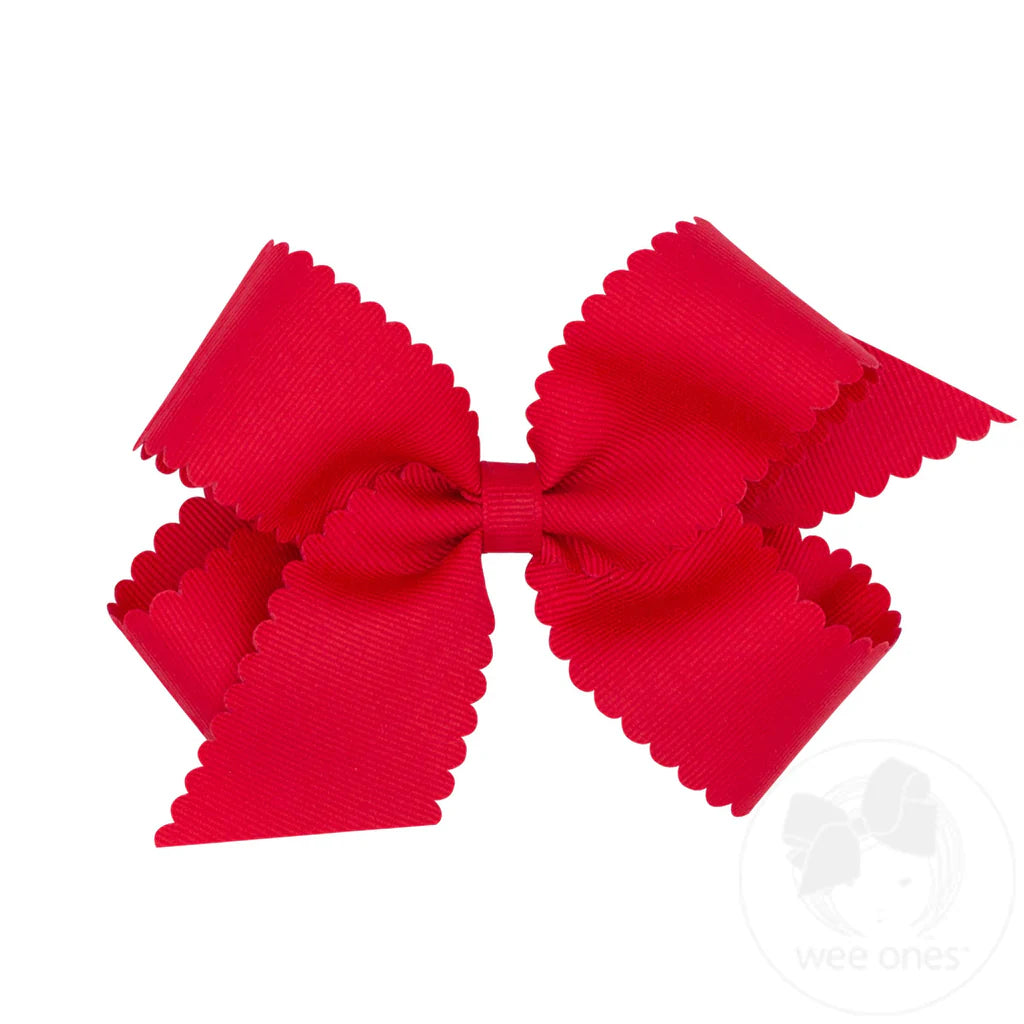 Red Medium Scalloped Edge